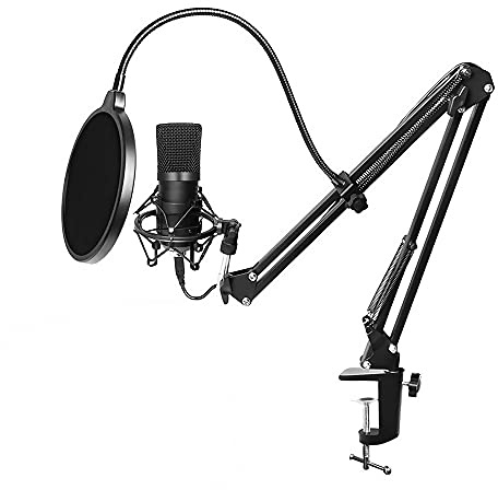 USB 192kHz 24bit Kit microfono podcast professionale a condensatore studio Broadcasting microfono con supporto a braccio Shock Mount Pop per giochi chat YouTube Stream Desktop