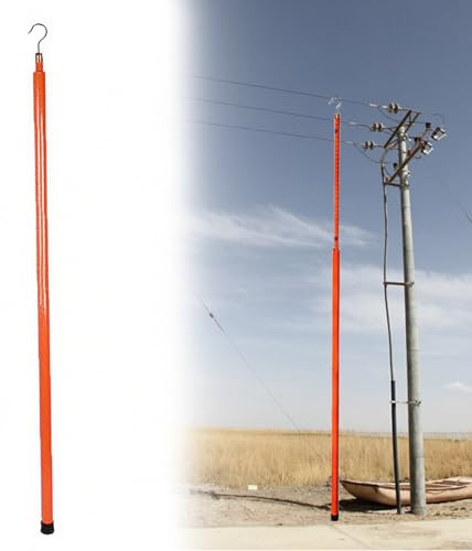 Justerbar teleskopisk mätsticka i harts - Bärbar 6,5 till 17,5 meter hög stång med krok for säkra mätningar(Orange,1200cm)