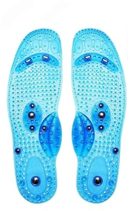 Magnetisk massage innersulor fot akupressur sko dynor terapi bantning innersulor för viktminskning man kvinnor unisex (ljusblå, S EU 35-40)