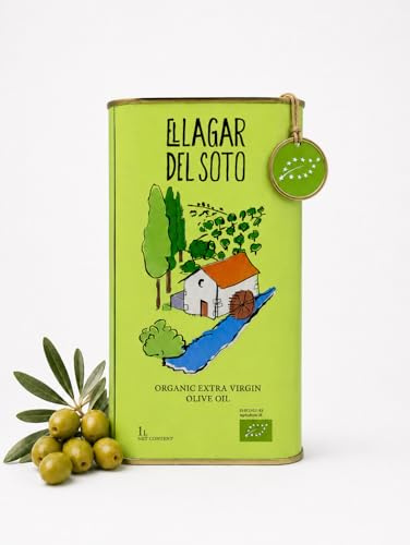 Aceite de Oliva Virgen Extra Ecológico Lata 1 litro BIO – Primera Extracción en Frio - Mejor aceite BIO de Extremadura – Manzanilla Cacereña, Sabor Frutado Intenso - AOVE 1L Jacoliva