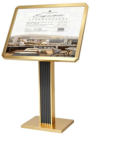Tung posterhållare, trottoarhållare, Justerbar höjd, Reklamdisplay för butiker, Inomhus-/utomhusställning S6(60x80cm)-Gold