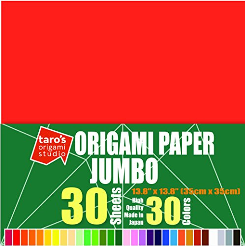 [Taro's Origami Studio] Jumbo, 35 cm, einseitig, 30 Farben, 30 Blatt, quadratisch, einfach zu falten, hochwertiges japanisches Papier für Anfänger (importiertes Produkt aus Japan)