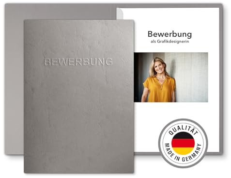 6 carpetas de solicitudes de 2 piezas, color gris con 1 riel de sujeción en la mejor estructura de piel, relieve de alta calidad Solicitud