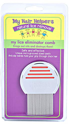 My Hair Helpers Lice Eliminator Comb - Stainless Steel - Effectively Removes Louse, Nits and Superlice from Hair - For 1-2 Kids