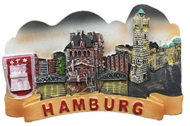 Hamburg Deutschland 3D Kühlschrankmagnet Souvenir Harz Sammlung, Hamburg Kühlschrankmagnet Geschenk Magnetische Aufkleber Home Küche Dekoration