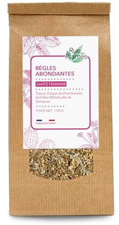 RUE DES PLANTES - Tisane Règles Abondantes 100g | Infusion Naturelle pour Soulager les Menstruations Abondantes