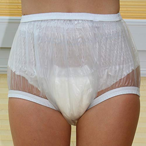 PVC Adult Baby Inkontinenz Windelhose Gummihose transparent (L)