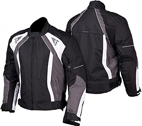 L&J Motorradjacke - Jacke mit herausnehmbaren Protektoren - Textil Motorrad Jacke Biker Chopper