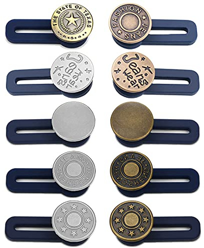 10 Stück Hosenerweiterung Bunderweiterung YUTOU Hosenknopfverlängerung Wunderknöpfe Hosen Einstellbare Knöpfe Verstellbare Knöpfe Taillenverlängerung Jeans Einziehbarer Knopf für Jeans und Rock