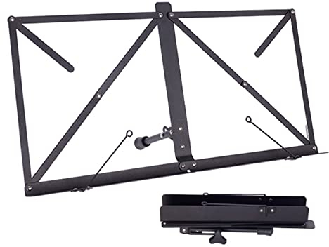 Notenständer LIU- Desktop- Blatt Ultraleichter Tragbarer Faltbarer Metalllesenstillstand-Kochbuch-Dokumente- Halter for Rezepte Lehrbücher Tablet-Musikbücher, Schwarz