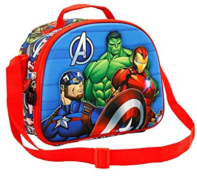 Marvel Avengers Primed-Porta Merenda 3D, Blu, 25.5 x 20 cm