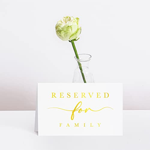 Tischkarten mit Aufschrift Reserved, Goldfolie, Zelt, Tischkarten für Hochzeitsempfang, Verlobungsfeier, Probeessen, Jubiläumsfeier oder andere Veranstaltungen (15,2 x 10,2 cm), 20 Stück