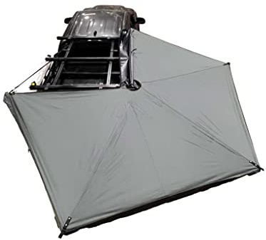 Overland Vehicle Systems HD Nomadic 270 LTE Markise für Beifahrerseite, 270 Grad, 1000 g PVC-Reiseabdeckung, dunkelgraues Gehäuse mit grünem Rand, Halterungen und Hardware im Lieferumfang enthalten