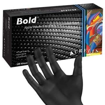 SK Apparel Full Case - (1000 GLOVES) Heavy Duty Black Nitrile Disposable Gloves AQL 1.5 - Tattooist tattoo mechanic (XL)
