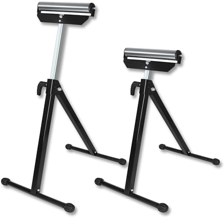 Froadp 2er Set Rollenbock aus Stahl 68-108cm Höhenverstellbar Rollbock mit Antirutschfüßen Klappbar Rollenständer Unterstellbock Werkbänke Erweiterungswerkzeuge Stützbock Tragfähigkeit 60 kg pro Stück