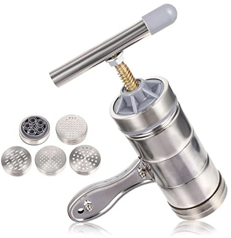 BESTonZON 1juego Máquina De Pasta Manual De Acero Inoxidable Para Cocinas Prensa De Noodles Moldes Para Uso Doméstico y Preparación De Pasta