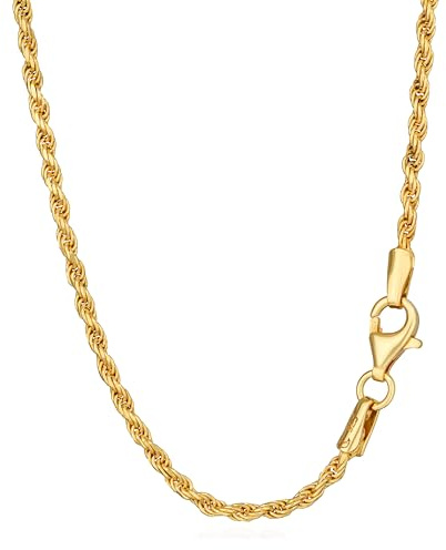 NKlaus Goldene Kordeln: 925 Silber Gelbgold vergoldete Kordelketten, 42cm, 45cm, 50cm, 1,8mm Breite – Zeitlose Eleganz für jeden Stil