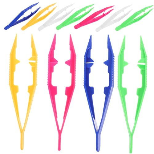 NAMOARLY 20pezzi Pinzette Di Plastica Per Artigianato Pinzette Per Perline Fai Da Te Per Ragazzo Ragazza Di Resistenti e Leggere Per Lavori Artigianali