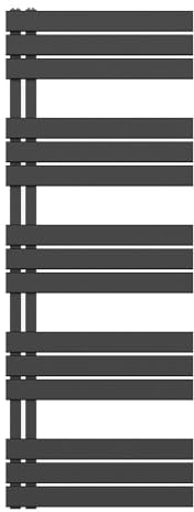 Belrad® Handtuchheizkörper Paneel, 1600x600 mm, 864 Watt, linksseitiger Anschluss, Nabenabstand 50 mm, G 1/2 Zoll Innengewinde, Qualitätsstahl, schwarz matt, wandhängend, wasserbetrieben