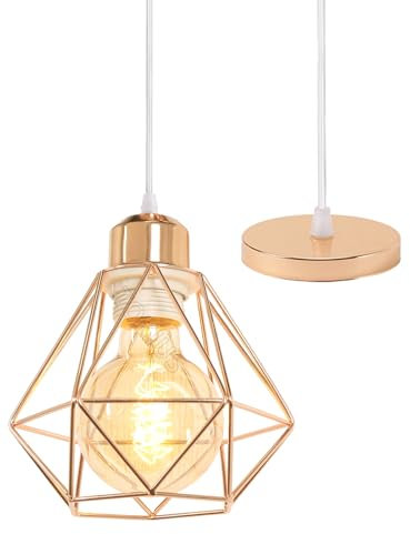 TOKIUS Lustre Suspension Industrielle Vintage E27 Plafonnier Luminaire Design Métal Cage Ø160mm éclairage Plafond Pour Salon Cuisine Chambre