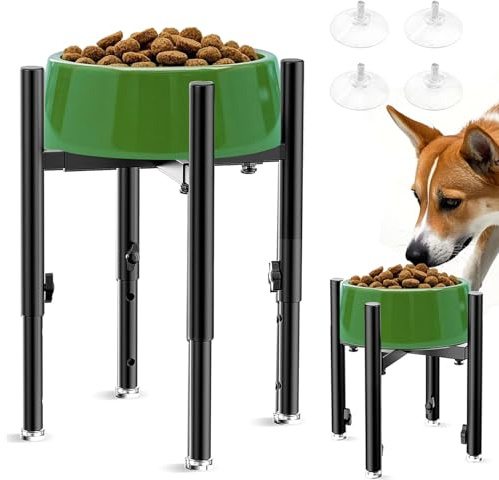 HTtoy Erhöhter Hundenapf Verstellbarer, 4 Höheneinstellungen, für Futternäpfe 6-11 Zoll, Geeignet für große, Mittlere & Kleine Hunde, ideale erhöhte Futterstation.