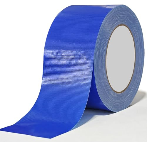 Rusoz Gaffer Bleu De Réparation 50mm x 20m Ruban Adhésif Toilé Extra Fort Duct Tape Large d'étanchéité Imperméable en Tissu Coloré Pour Réparer, Consolider, Colmater, Connecter