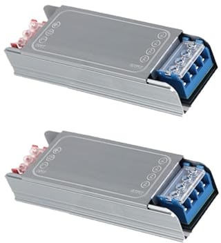 2 Stück 60W 12V 5A LED Trafo Treiber Netzteil Schlankes LED-Schaltnetzteil für Heimtechnik Eingang Treiber Transformator AC110V AC230V auf DC12V Ausgang geeignet für Niederspannungs-Lichtleisten
