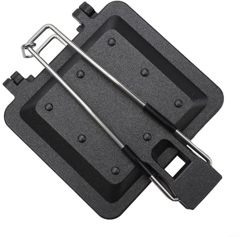 TONIXY Compact Aluminum Camping Sandwich Toaster Press Grill Pan, Foldable Outdoor Cooking Tool For Hiking Picnic