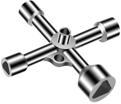 FUGLUS 1 pieza 4 vías 5 dimensión interior 7 mm/10 mm/12 mm/13 mm/18 mm llaves triangulares llaves para caja eléctrica, gas, agua, contador de electricidad, caja de armario