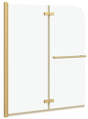 vidaXL Enclosure de Ducha Transparente y Dorado 120 x 140 cm