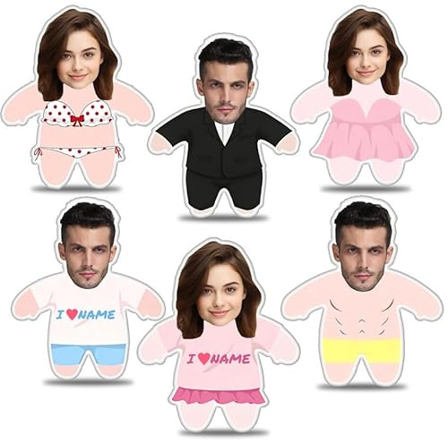 Xenorith Cuscino con foto personalizzata cuscini personalizzati con Testo Nome 3D Faccia cuscino personalizzabile cuscini cuore Regali San Valentino per Coppie idee regalo donna compleanno uomo