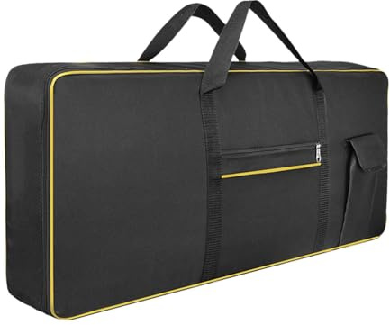 wisoolkic Gepolsterte Keyboardtasche mit 61 Tasten für E Pianos, ideal für Konzerte, Schulauftritte und mehr, Gelb, Gelb