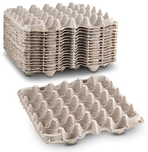 Biodegradable Pulp Fiber Egg Flats - 15 Pieces for Storing up to 30 Large or Small Eggs/Egg Crates That Make a Great Home for Roach Colony by MT Products