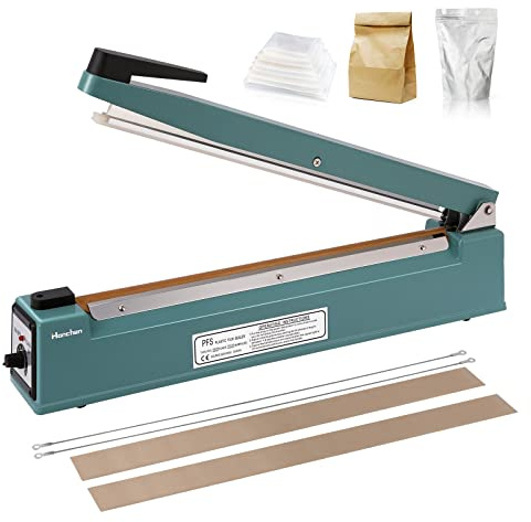 Hanchen 300mm Heat Sealer Plastic Bag Sealer Aluminium Casing Sealing Machine 400W Impulse Sealer for PP, PE, Mylar, Kraft Paper Bag & More - CE Certified, 220V