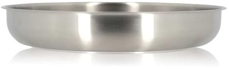 MENASTYL - Poêle inox 18/10 amovible 28 cm Iris Inox sans PFAS - Tous feux dont induction, four, réfrigérateur et lave-vaisselle - Empilables et résistantes - Acier inoxydable