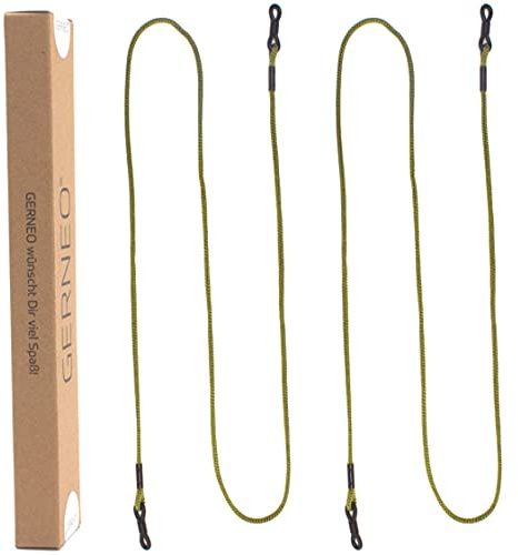 GERNEO® - Berlin – hochwertiges Brillenband aus Stoff – extra lange Unisex Brillenkordel für Sonnenbrillen & Lesebrillen – diverse Farben - schwarze Halter