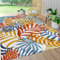 JONATHAN Y AMC100B-5 TROPICI Foglie di palma da esterno tappeto esterno, costiero, pulizia facile contemporanea, camera da letto, cortile, patio, non spargimento, crema/arancia, 150 cm X 240 cm