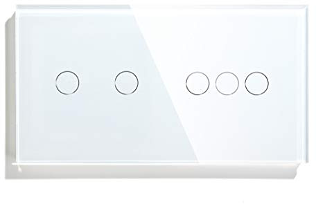 BSEED Touch Dimmer 2-Fach 1-Weg (KEIN WLAN) und WIFI-Schalter 3-Fach 1-Weg (Neutralkabel Erforderlich) Alexa Glasscheibe Wandlichtschalter Weiß