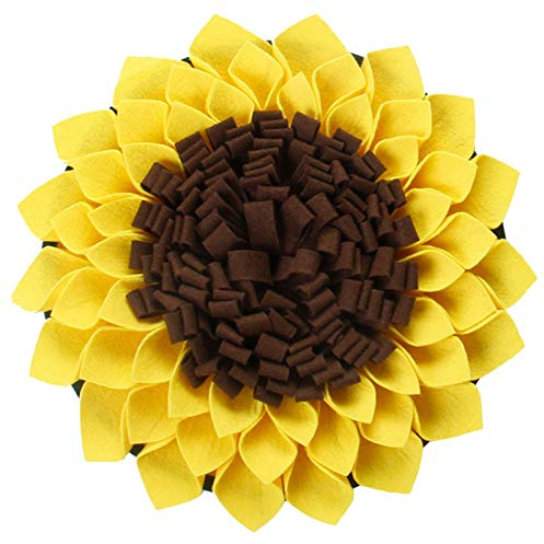 Snuffle Mat, Dog Snuffle Mat Sunflower Slow Feeding Dog Cat Food Mat Nosework Washable Treat Interactive Puzzle Dispenser Toys for Dogs Large Small Pet