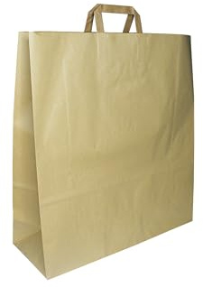 Papiertragetaschen mit Flachhenkel BRAUN groß 46 + 16 x 49 cm (25 Stück)