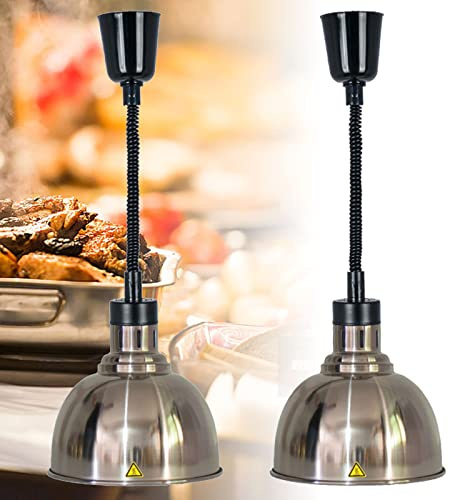 Lámpara de Calor Comercial, Calentador de Comida Ajustable, Calentador de Buffet para Comida de Buffet de Restaurante, 60-180cm Ajustable(Size:2pcs)