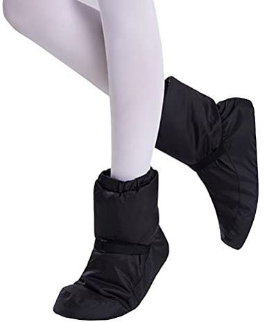 ANGGREK Chaussons D'échauffement de Ballet, Chaussures de Ballerine pour Filles et Femmes, avec Bouche élastique Réglable, Rembourrage en Duvet d'oie, Tissu Oxford Imperméable, Semelle (S)