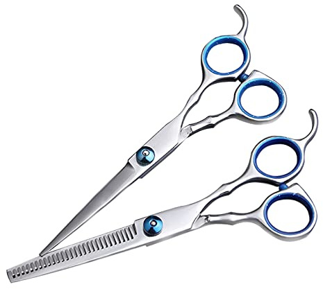 Klippverktyg Barberare Frisörverktygsset Hårklippning Gallringssax Sax Hårsax Styling Rostfritt stål (Färg : Röta) (Blanco)