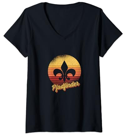 Donna Scout Retro Giglio per Scout Maglietta con Collo a V