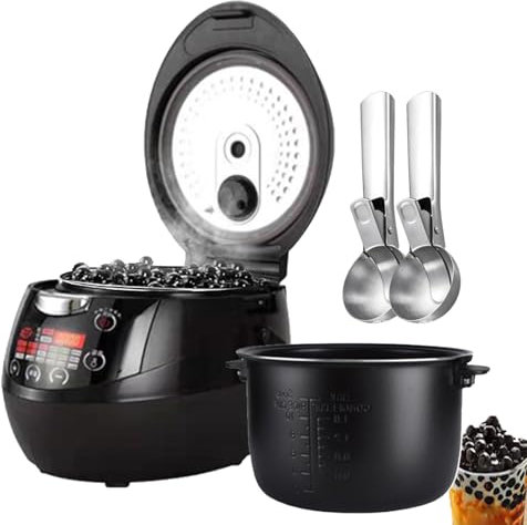 forplubossmmp 900W Perle di Tapioca Automatico Macchina per Perle - con 2 Cucchiai, Pentola Elettrica Perle Slow Cooker con Touchscreen, Design di Dissipazione del Calore dal Basso, per tè,Bubble Tea