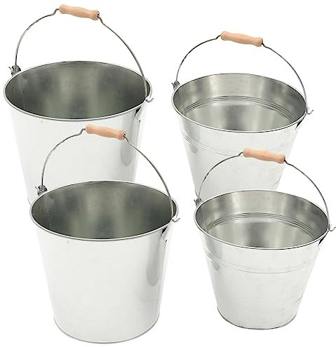 CIYODO 2stücke Metall-feuerstellen-ascheeimer Große Kohlenhalter Multifunktionale Lagerbehälter Robust Leicht Für Kaminofen Und Grill Holzasche Transport