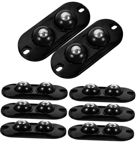 iplusmile 8 Roulettes Adhésives Noires pour Meubles Double Roulement à Billes en Acier Inoxydable et Abs, Fonctionnement Silencieux, pour Petits Appareils Électroménagers à Domicile