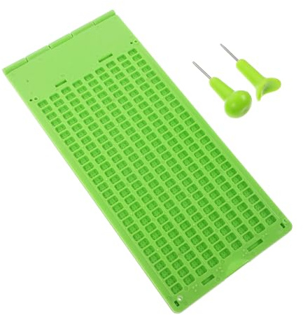 Baluue 1set Scrittura Braille Con Punteruolo Tavoletta Braille Per Non Vedenti Strumento Didattico Per Apprendimento e Scrittura Con Penne Inclusa