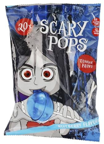 Confezione da 20 lecca-lecca di Halloween al gusto di mirtillo blu