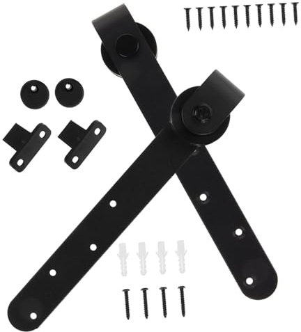 DOITOOL Schiebetürbeschläge Für Schränke Mini Türbeschläge Schiebetürrolle Scheunentorführung Und Schranktürführung Inklusive Zubehör Für Einfache Installation